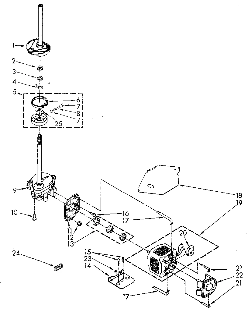 GEARCASE AND MOTOR