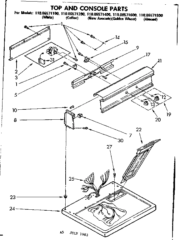TOP AND CONSOLE PARTS