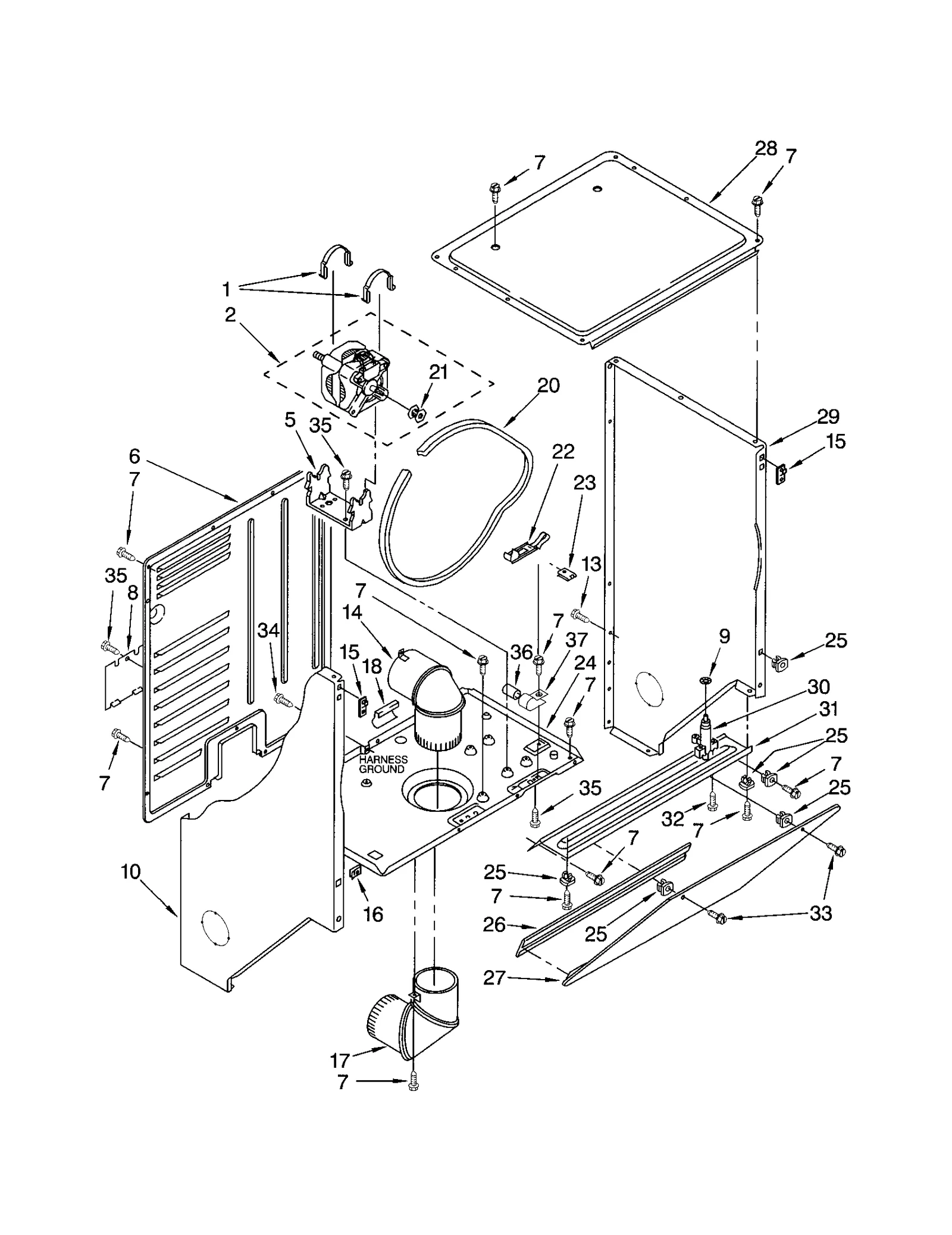 DRYER CABINET AND MOTOR