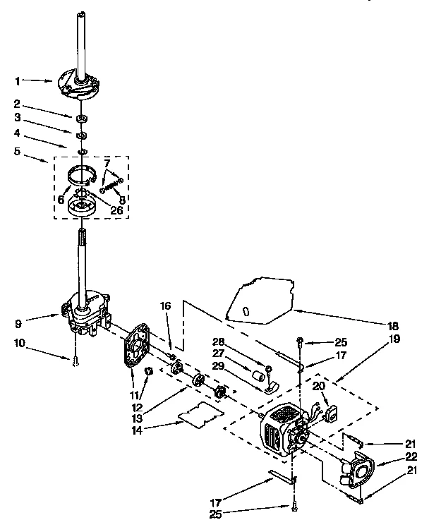 BRAKE, CLUTCH, GEARCASE, MOTOR AND PUMP