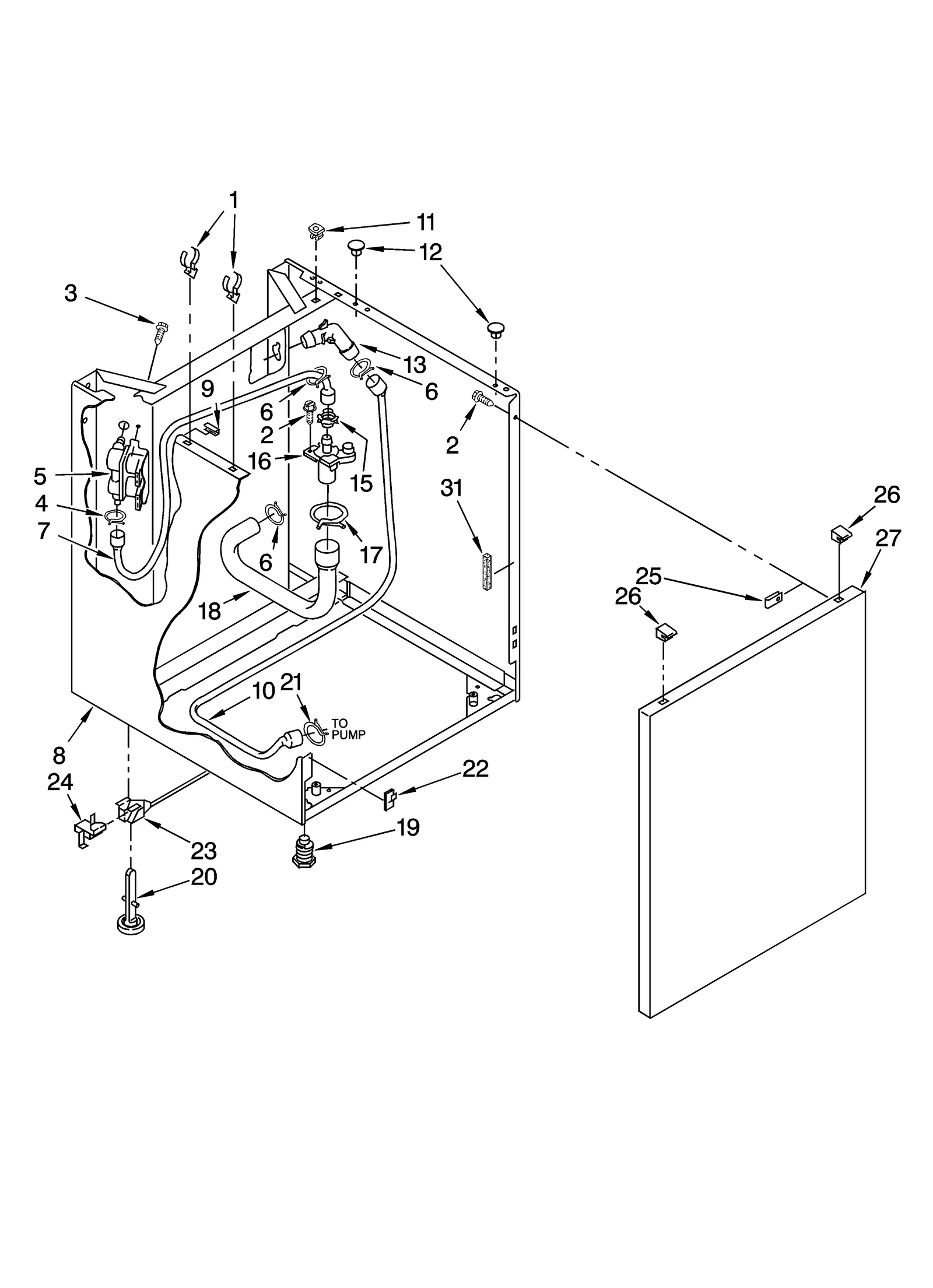 WASHER CABINET PARTS