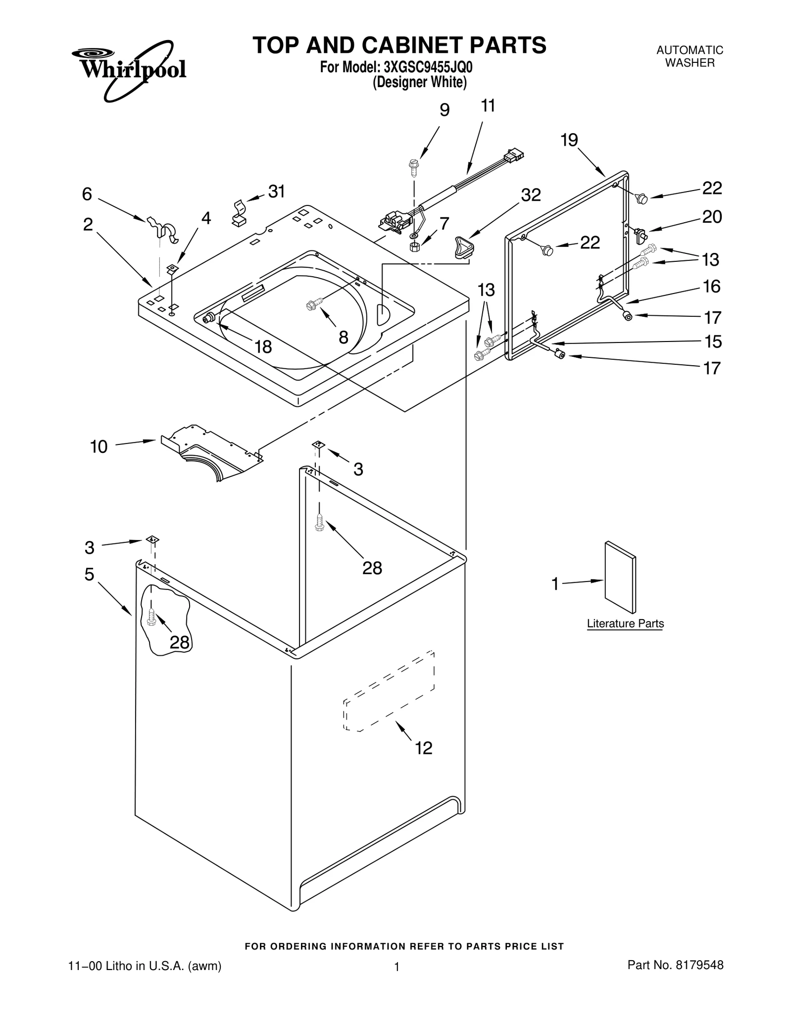 TOP AND CABINET PARTS