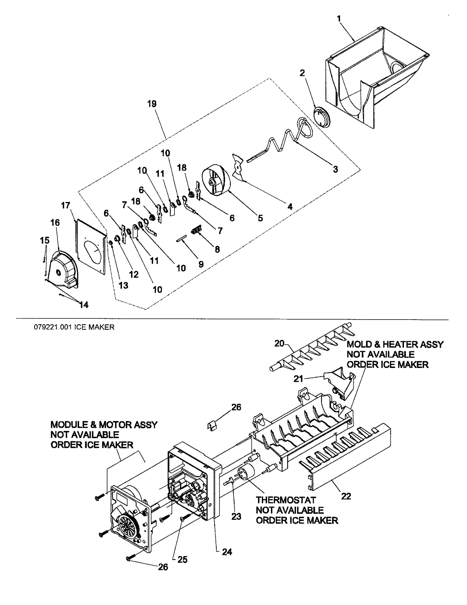 ICE BUCKET/AUGER ASSY