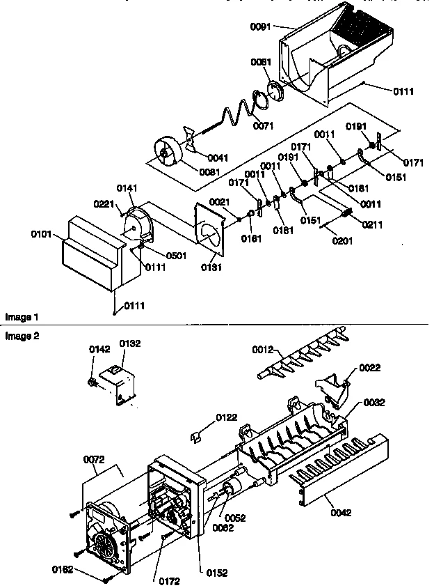 ICE BUCKET AUGER AND ICE MAKER