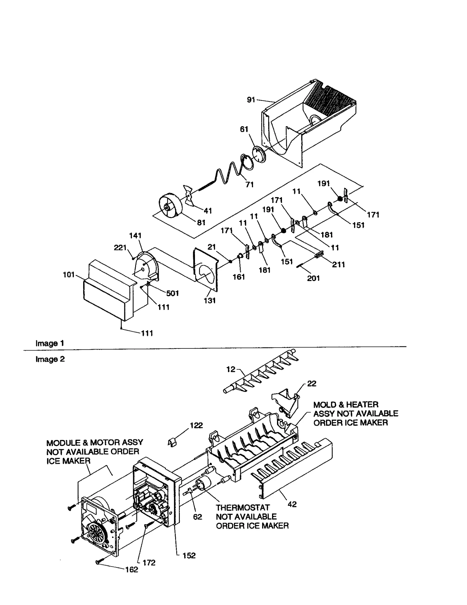 ICE BUCKET AUGER/ICE MAKER