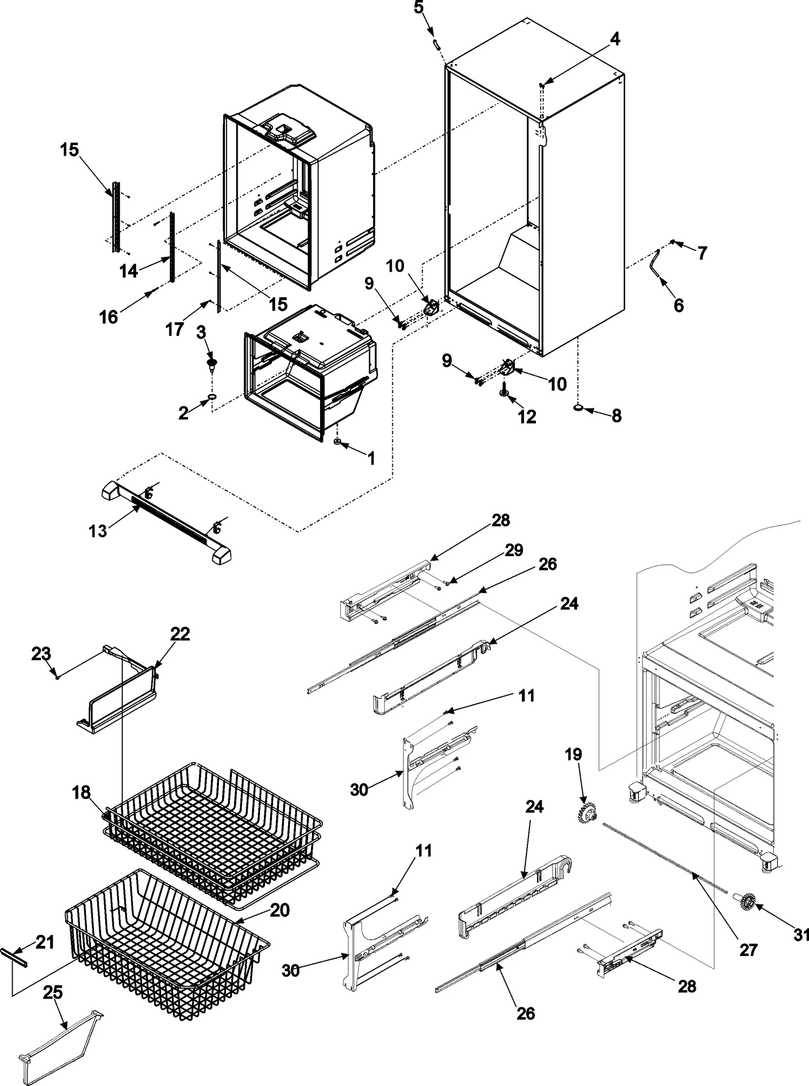 INTERIOR CABINET & FREEZER SHELVING
