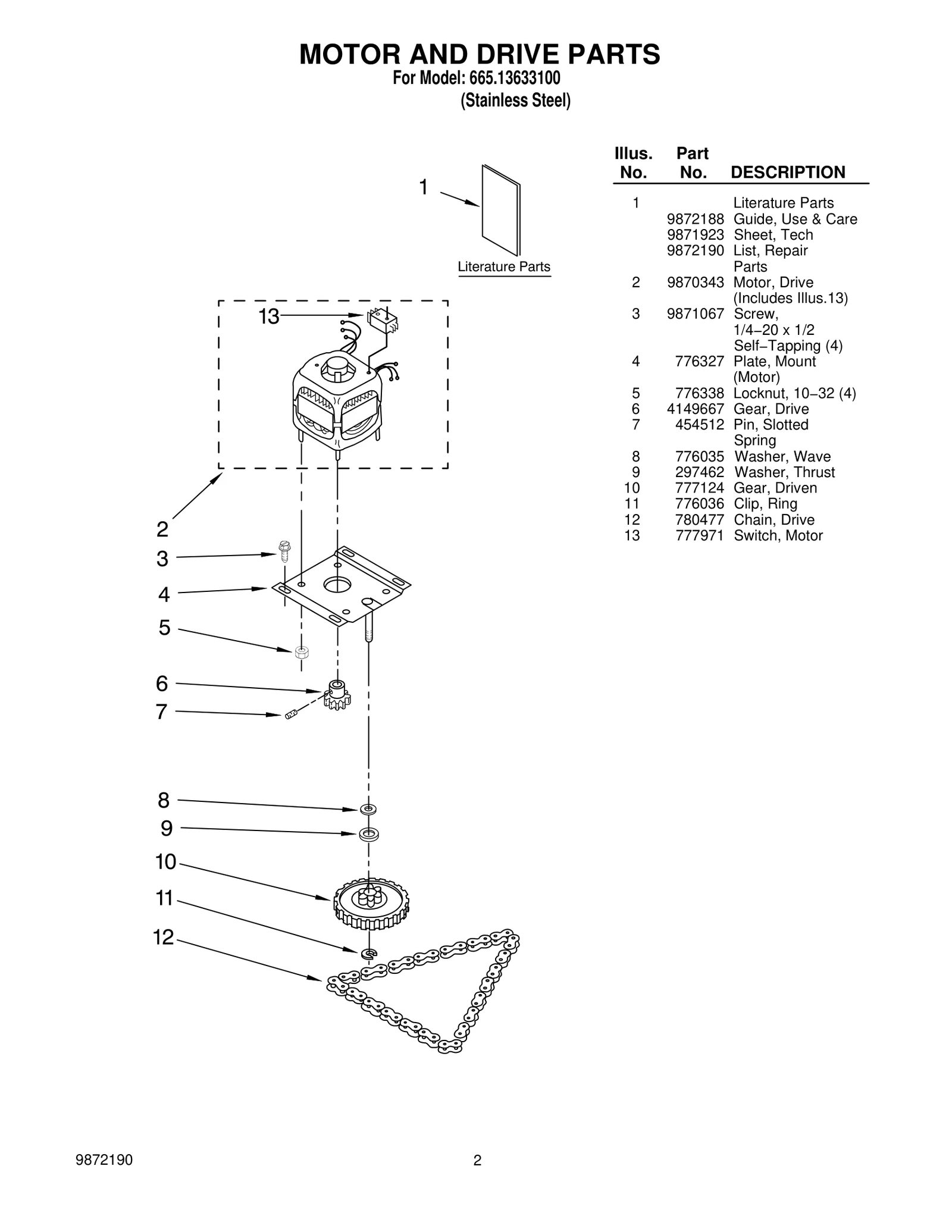 MOTOR AND DRIVE PARTS