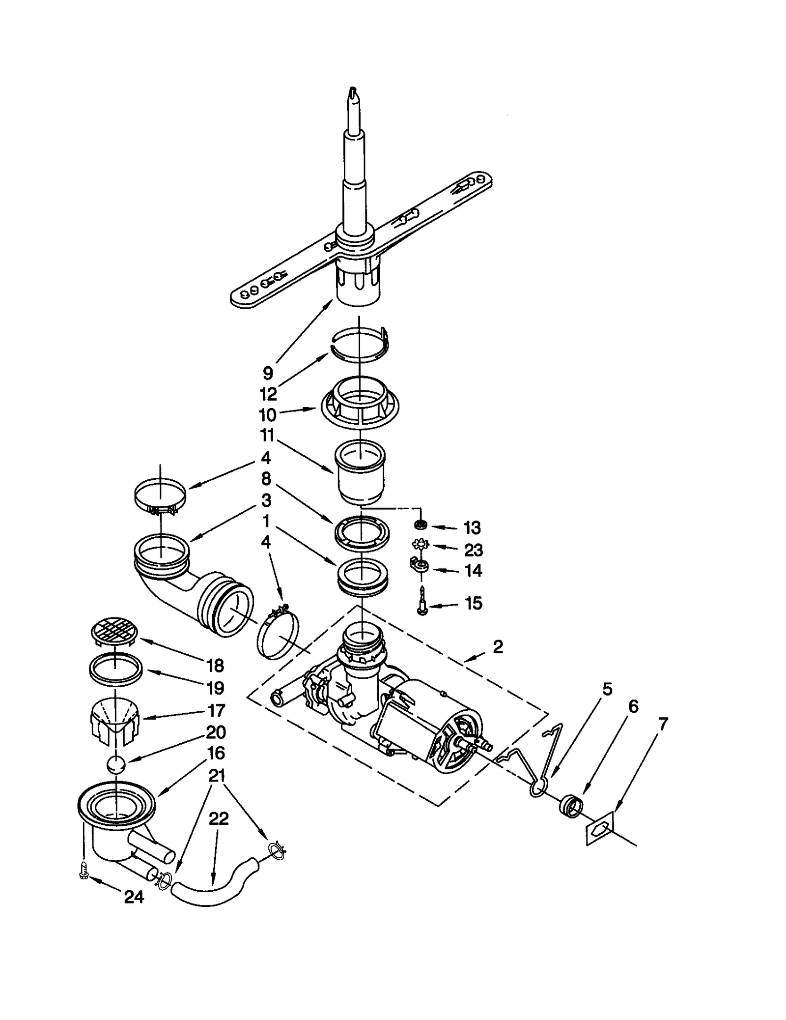 PUMP AND SPRAY ARM