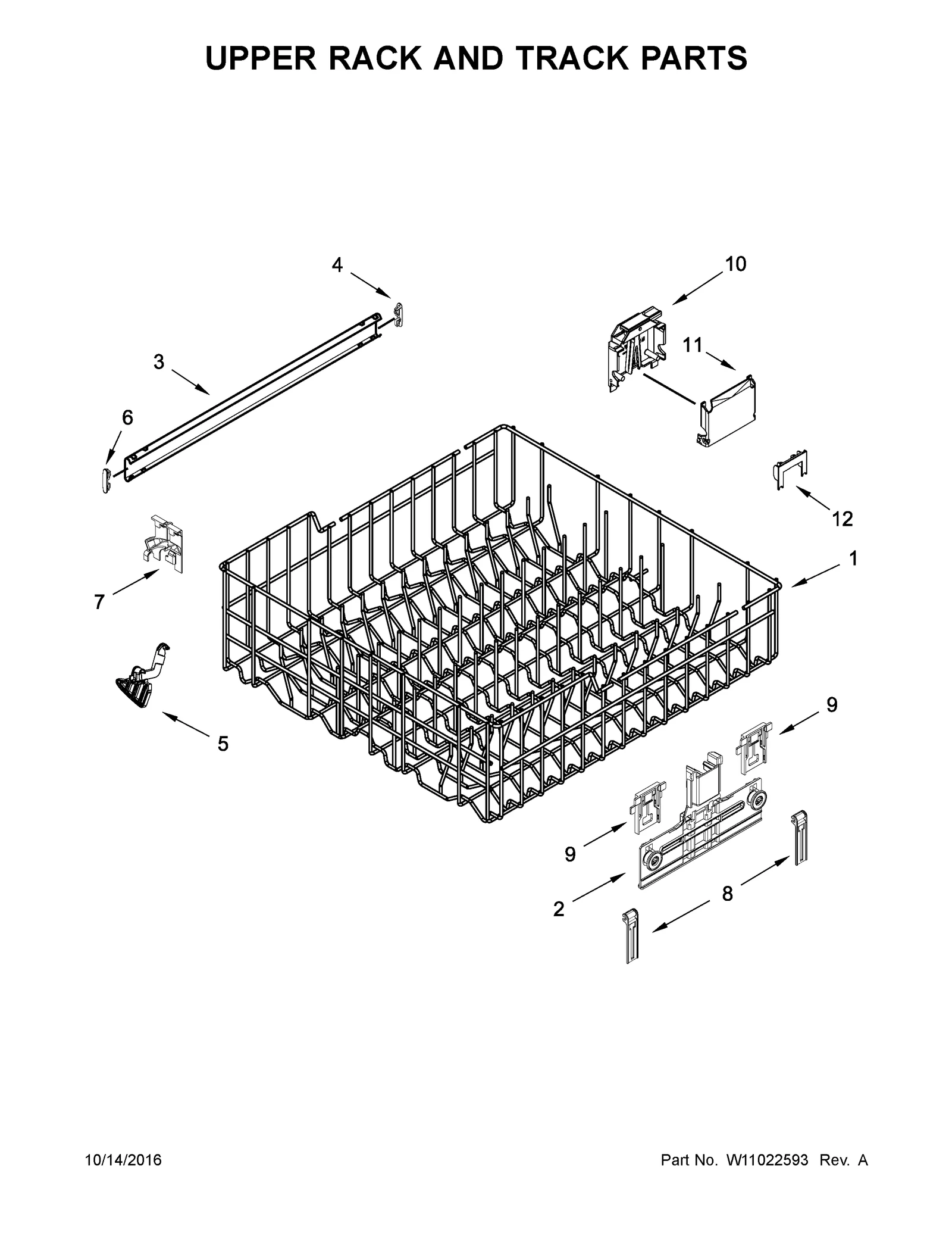 UPPER RACK AND TRACK PARTS
