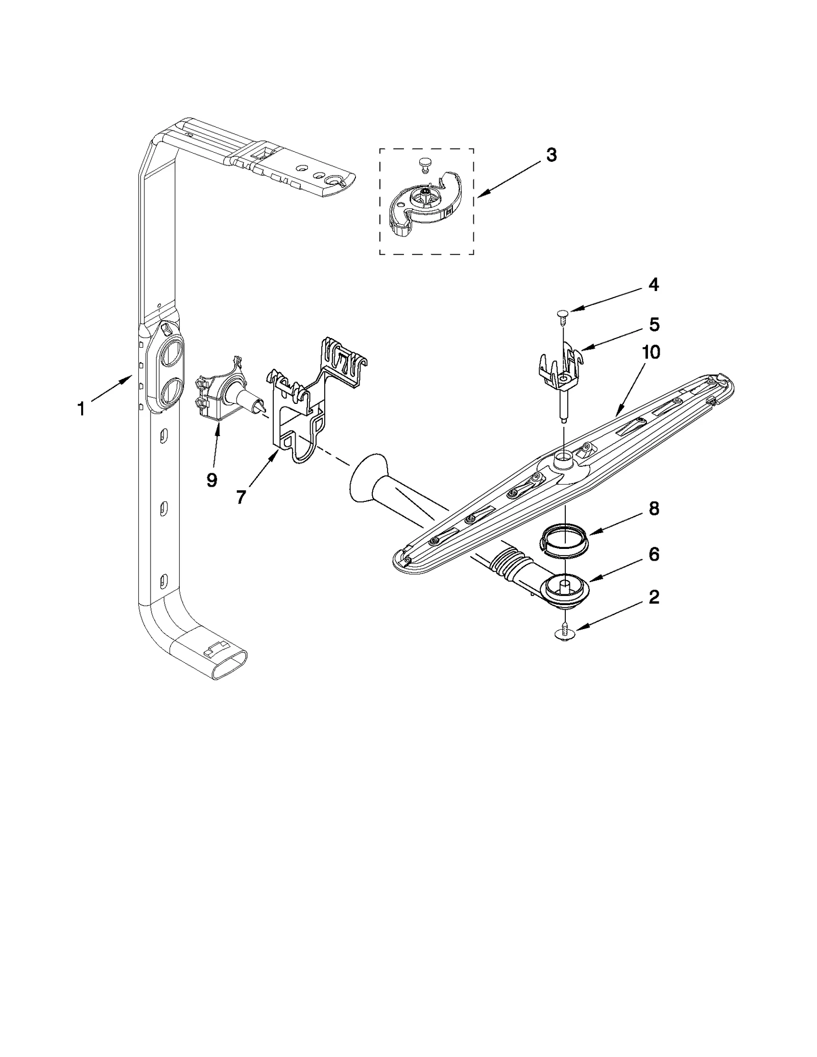 UPPER WASH AND RINSE PARTS