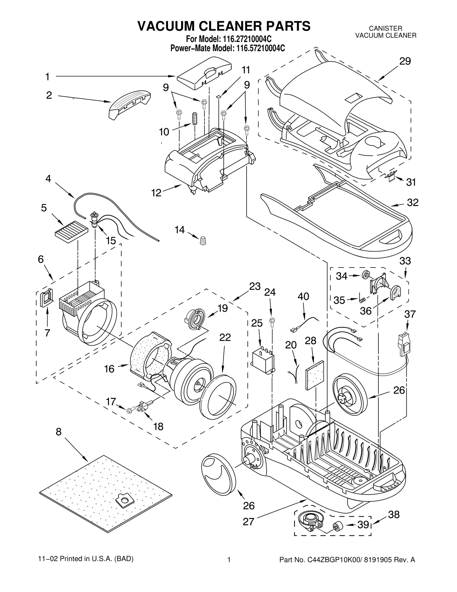 VACUUM CLEANER PARTS