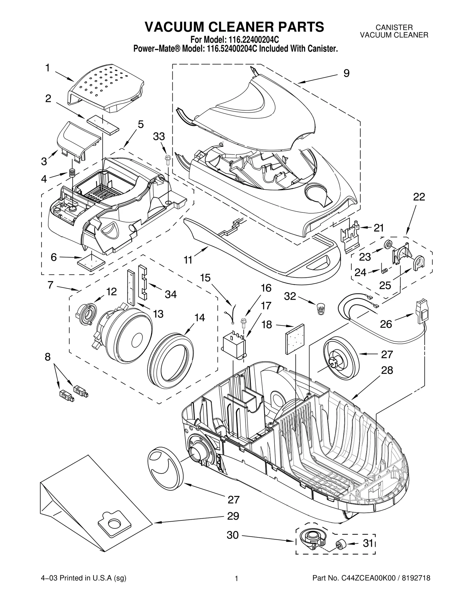 VACUUM CLEANER PARTS