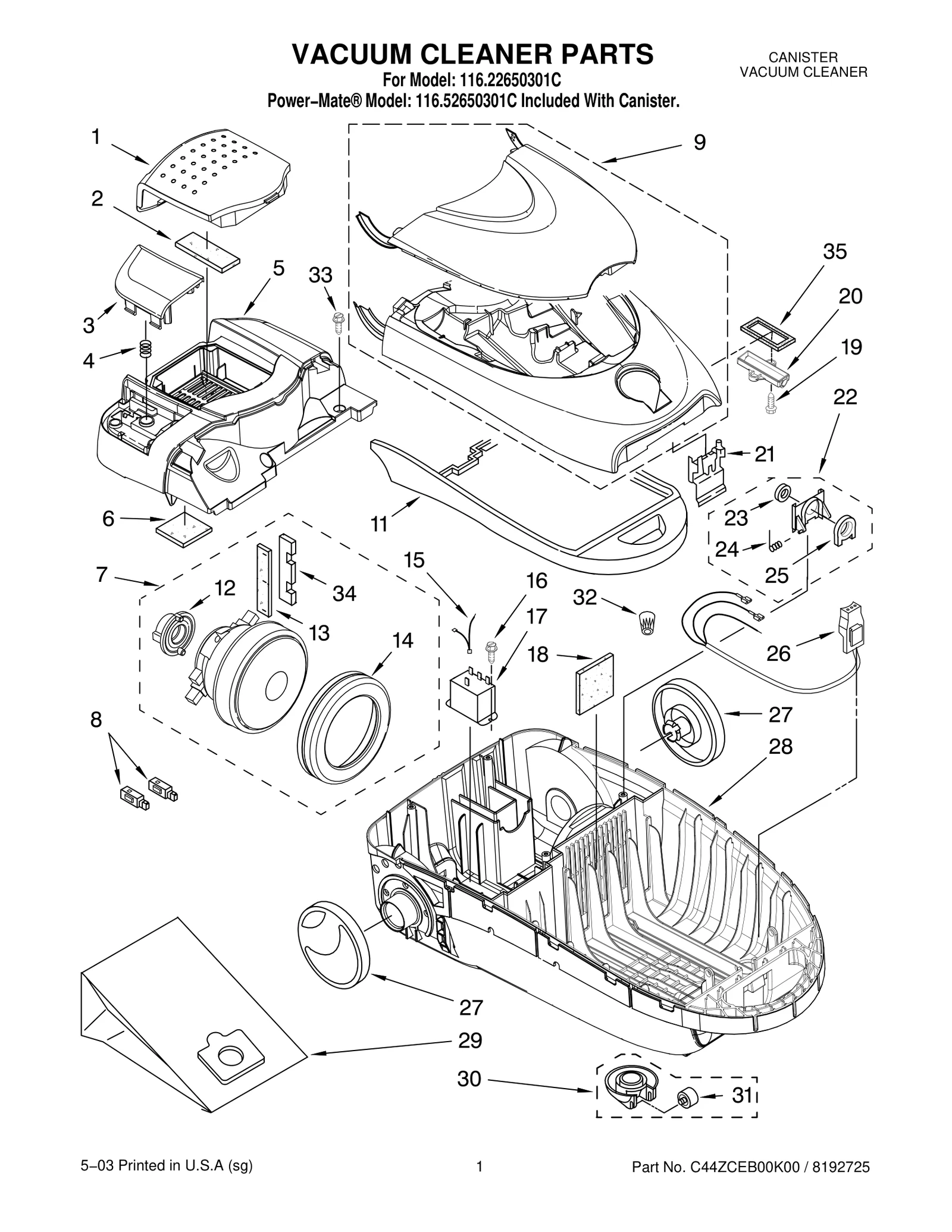 VACUUM CLEANER PARTS