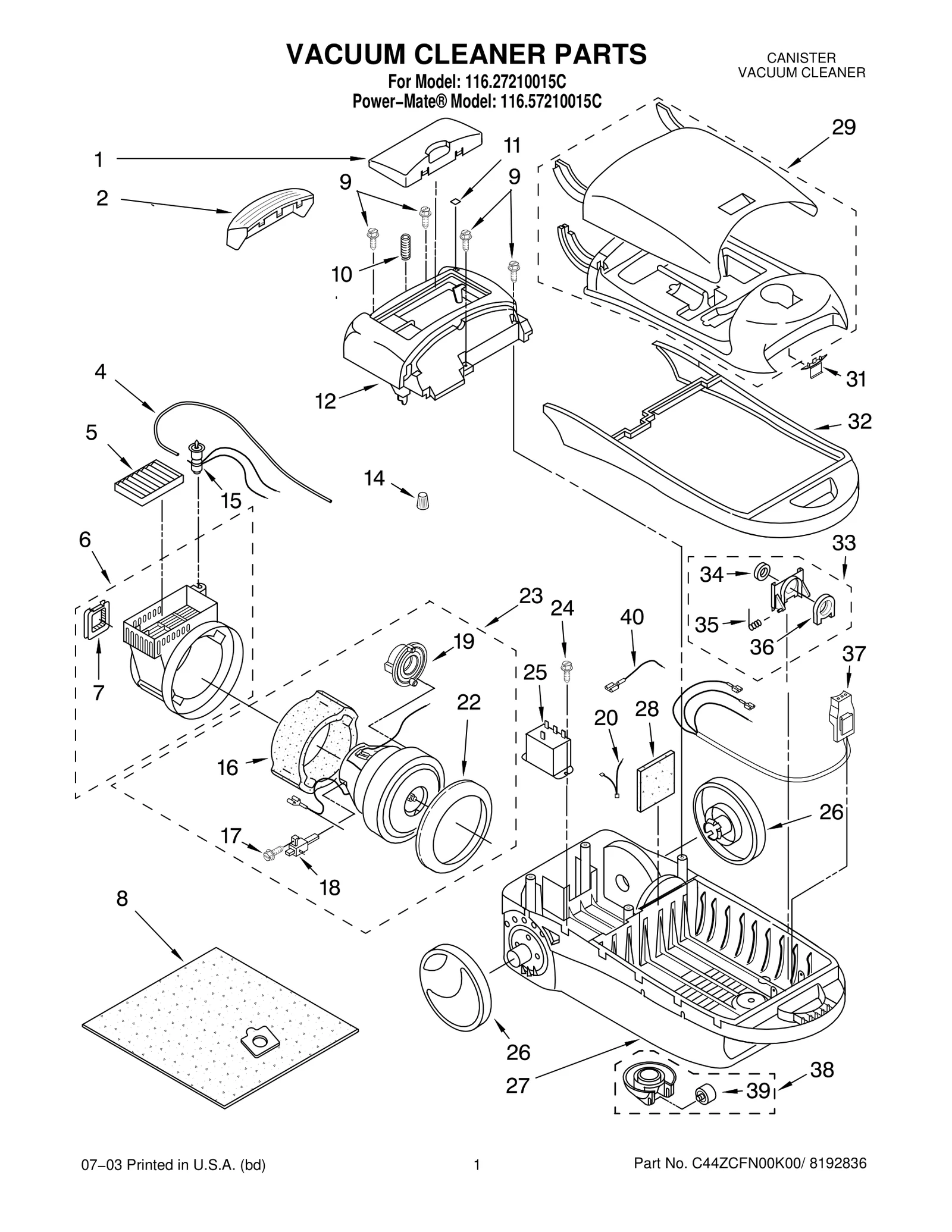 VACUUM CLEANER PARTS