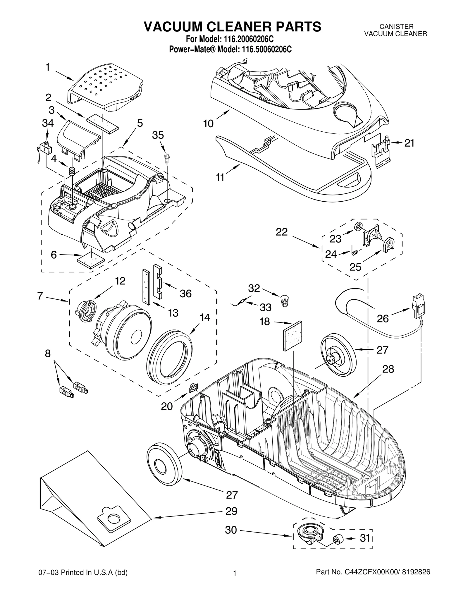 VACUUM CLEANER PARTS