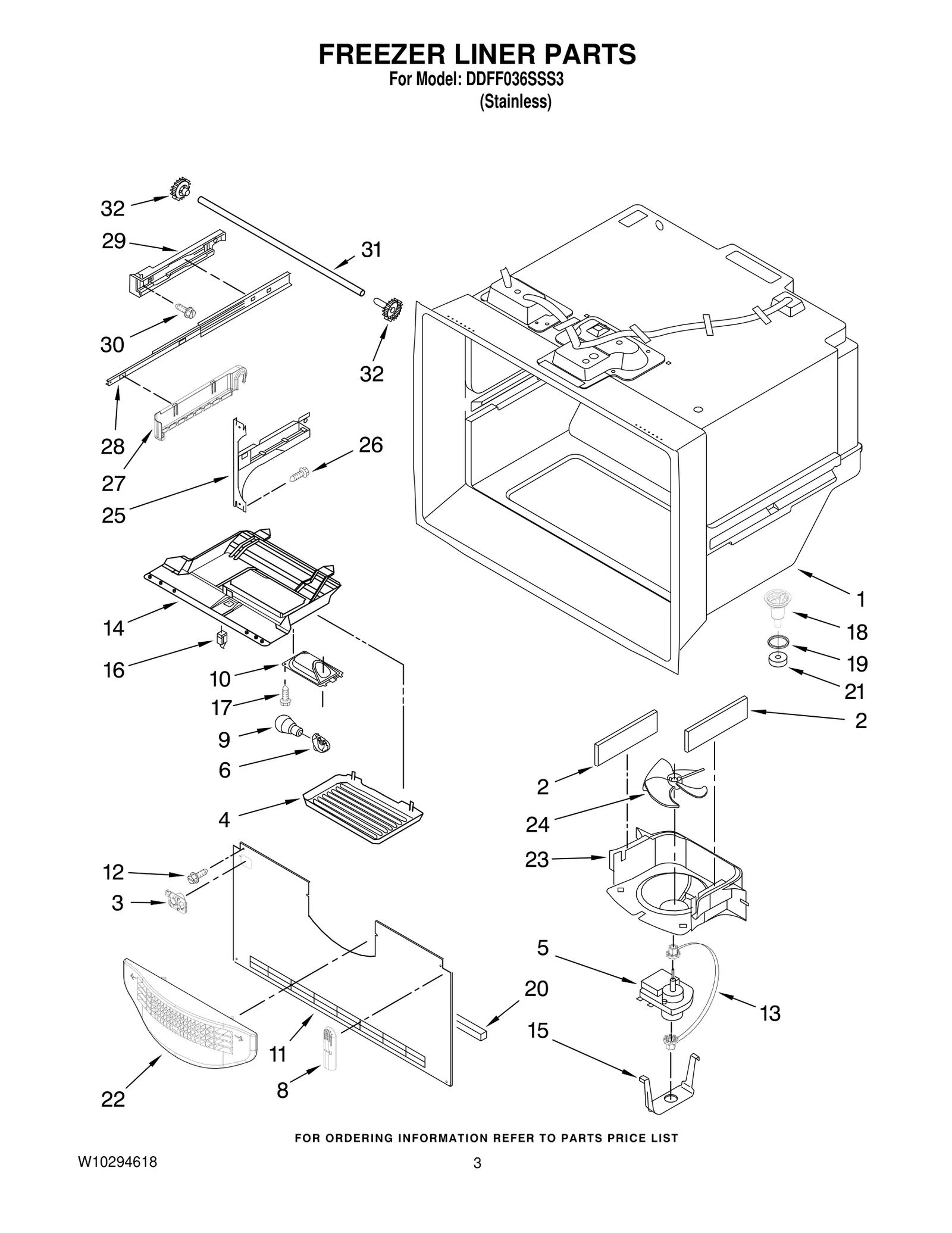 FREEZER LINER PARTS