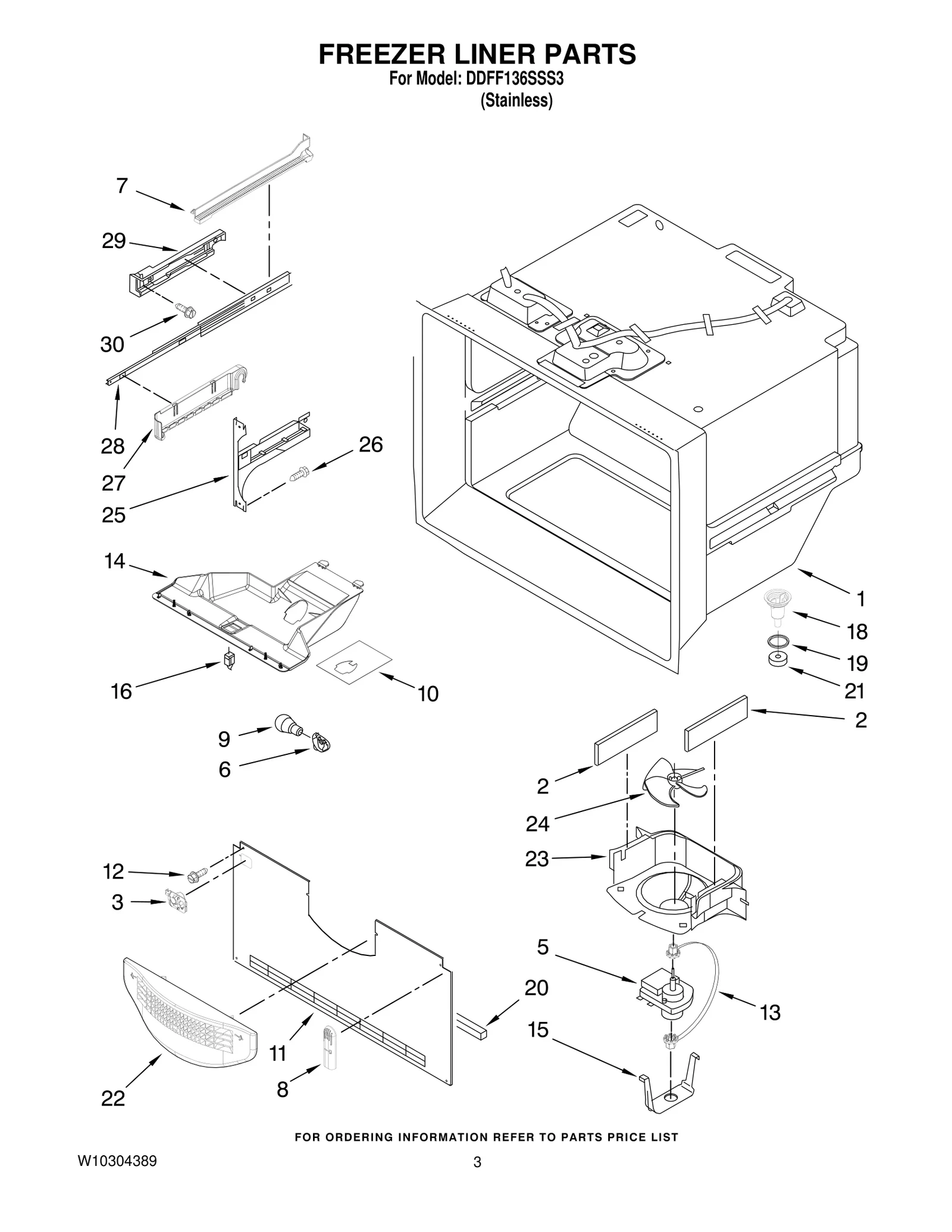 FREEZER LINER PARTS