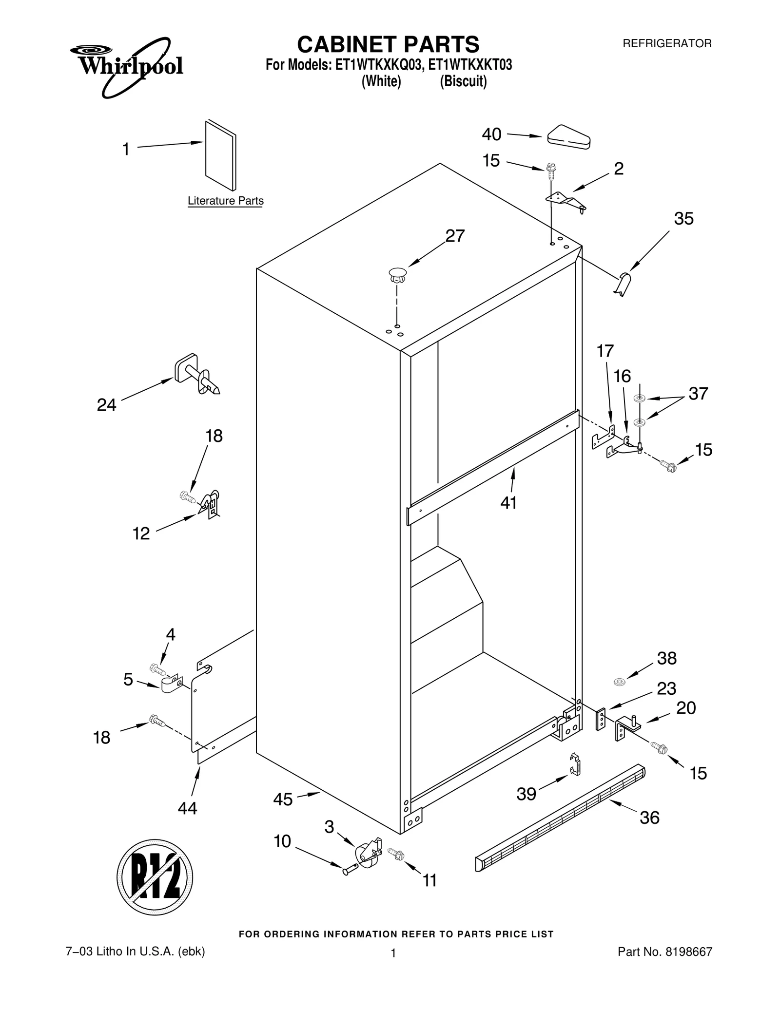 CABINET PARTS