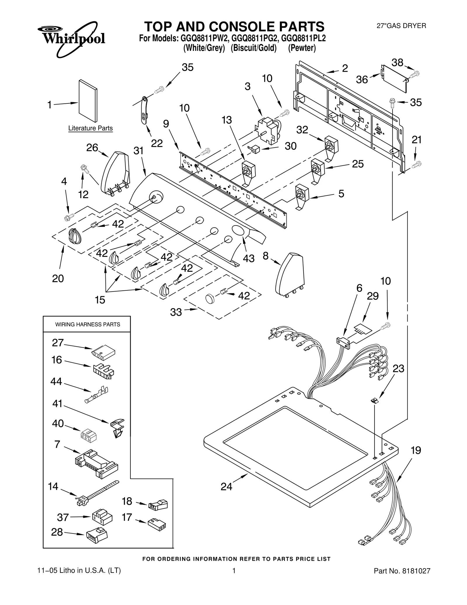TOP AND CONSOLE PARTS