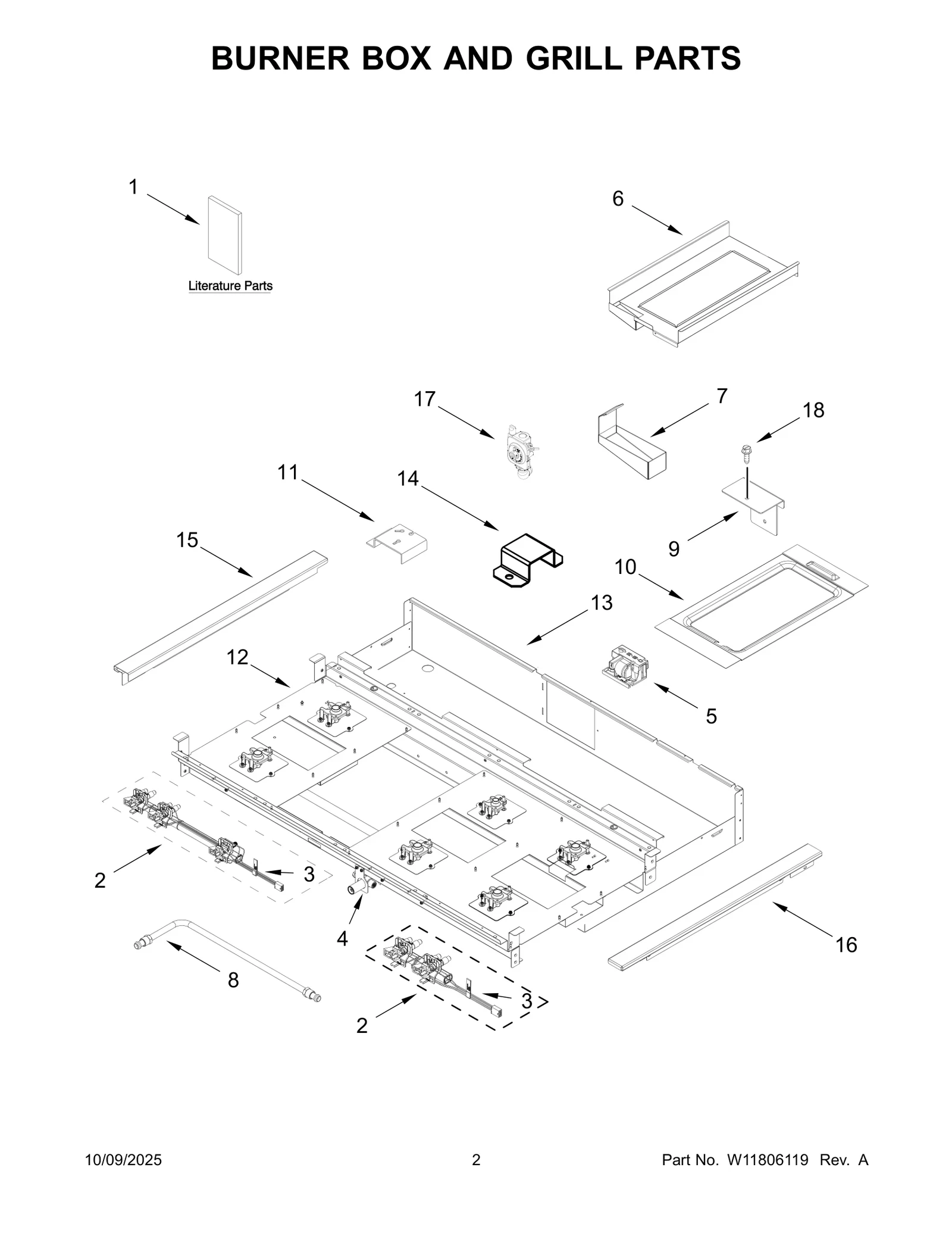 BURNER BOX AND GRILL PARTS
