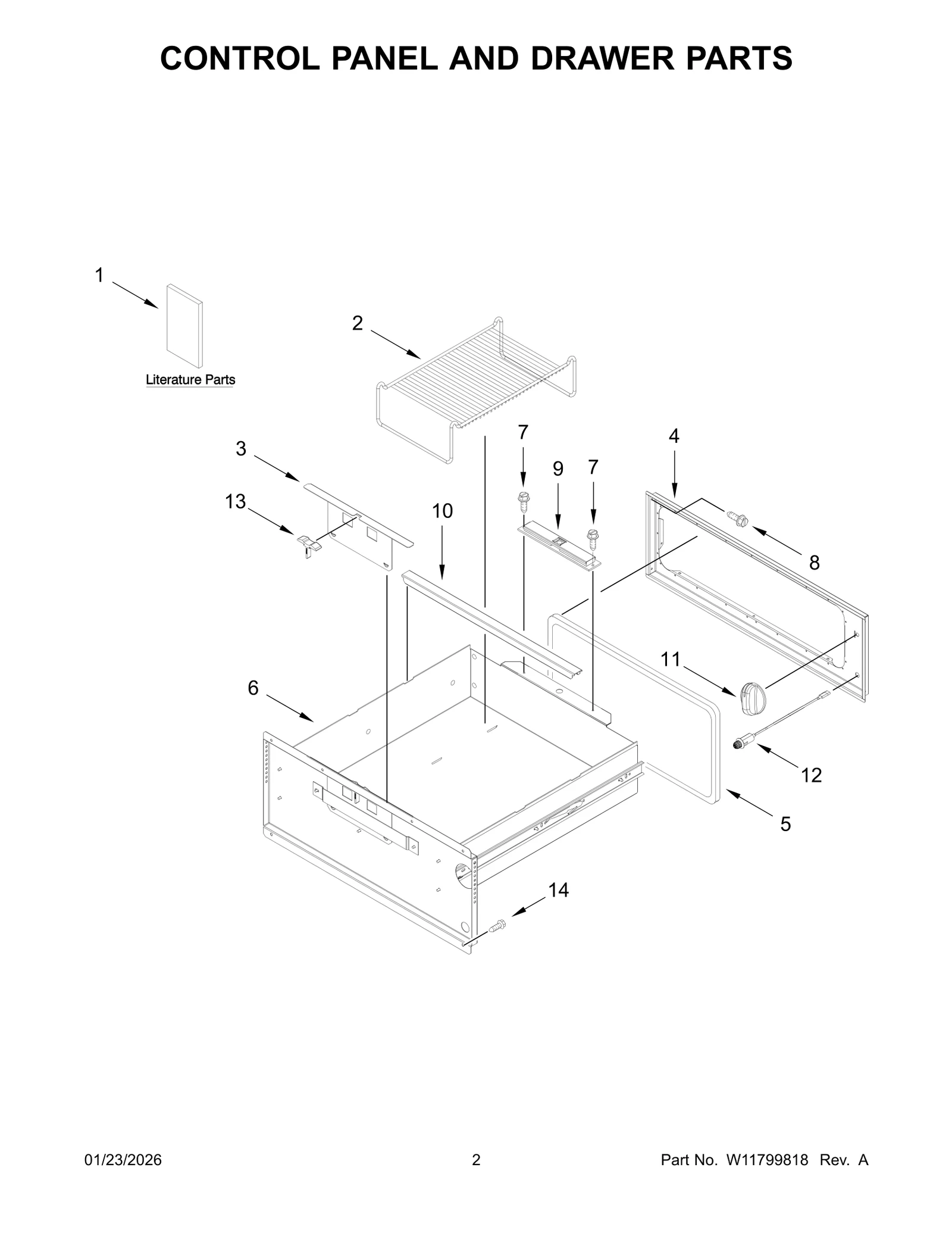 CONTROL PANEL AND DRAWER PARTS