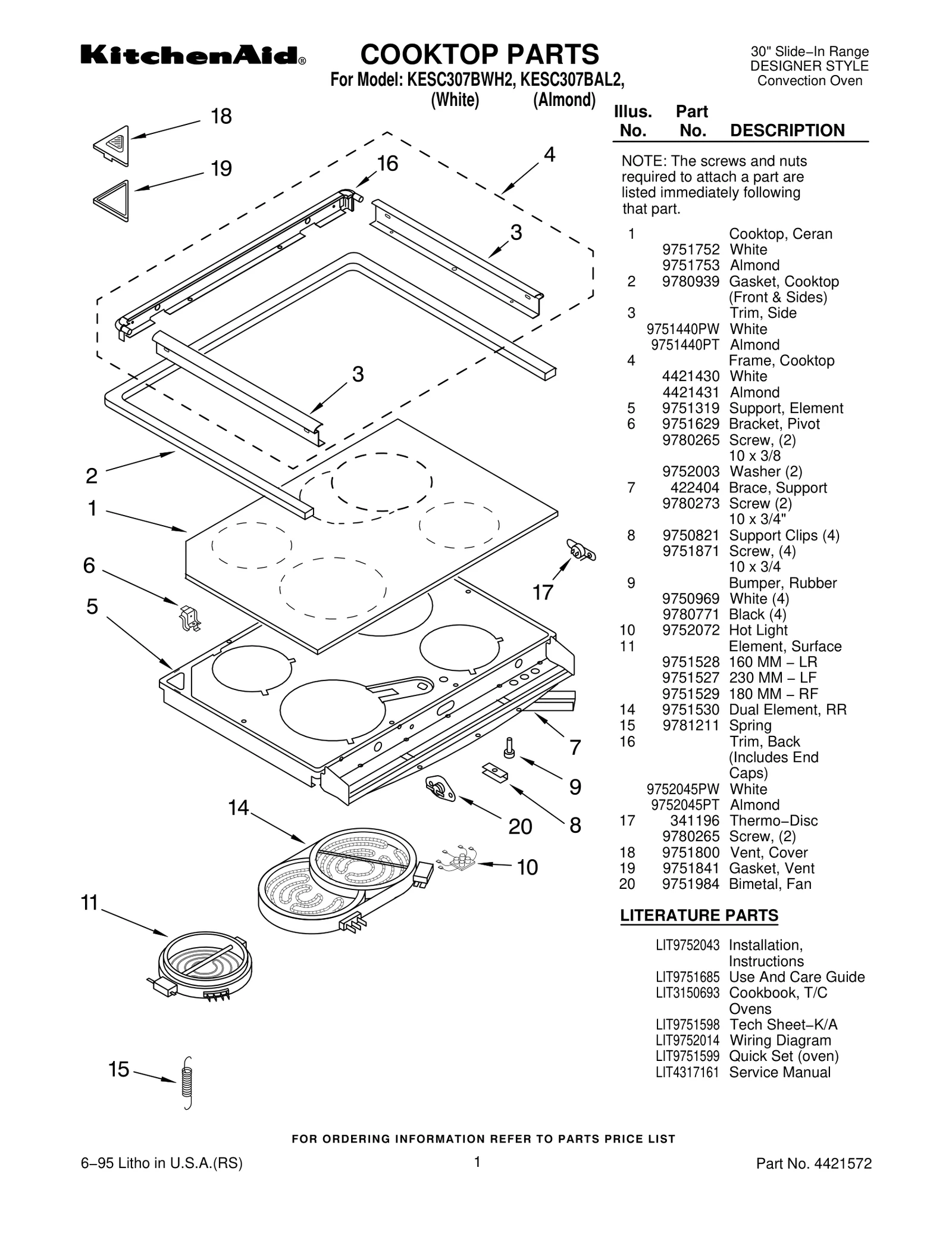 COOKTOP PARTS