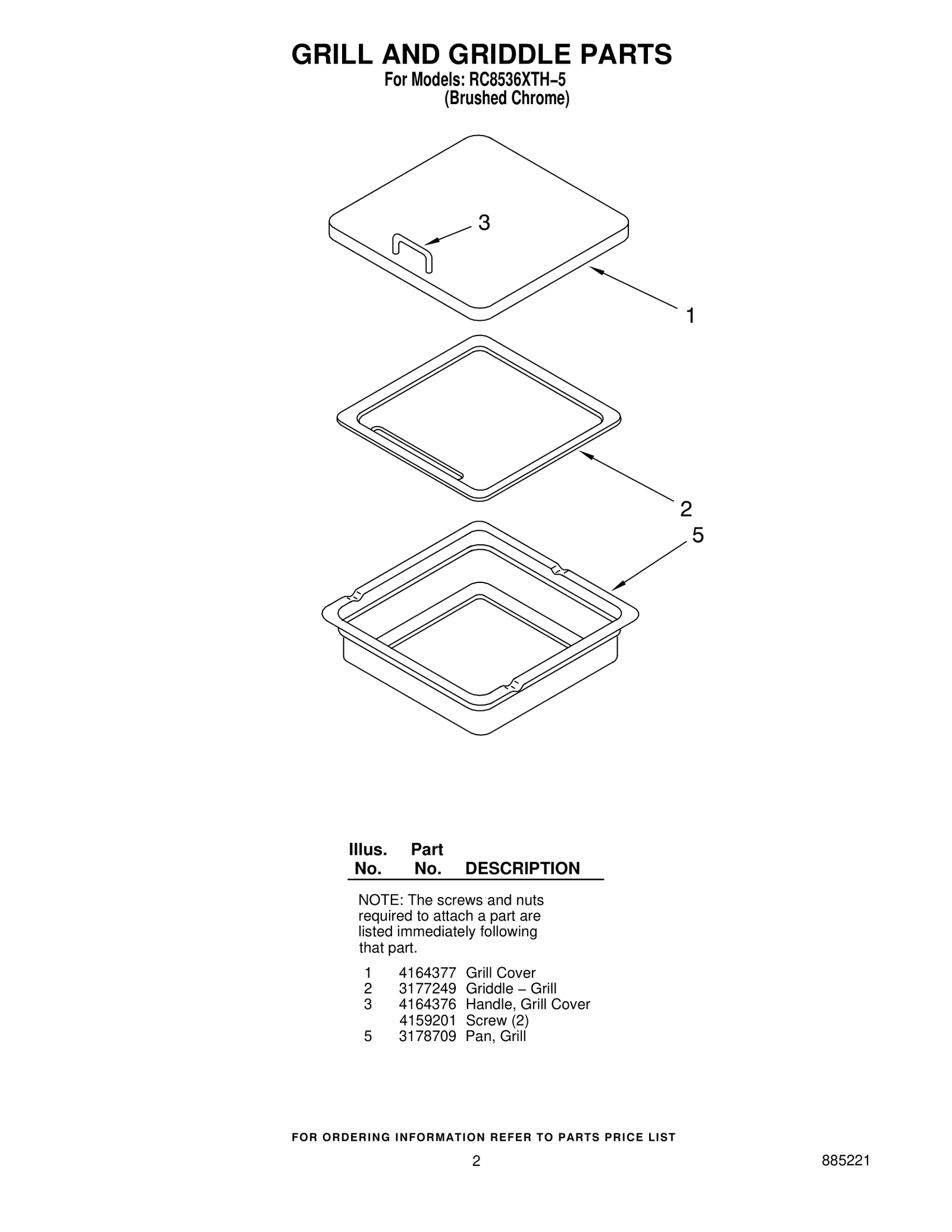 GRILL AND GRIDDLE PARTS