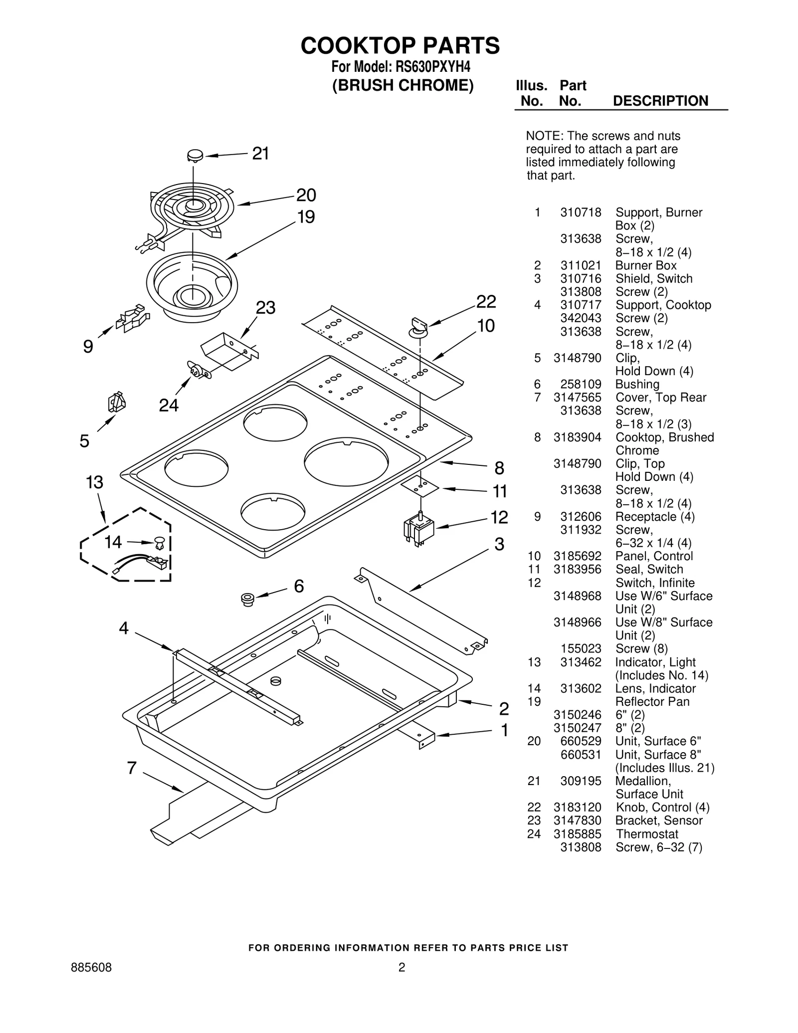 COOKTOP PARTS