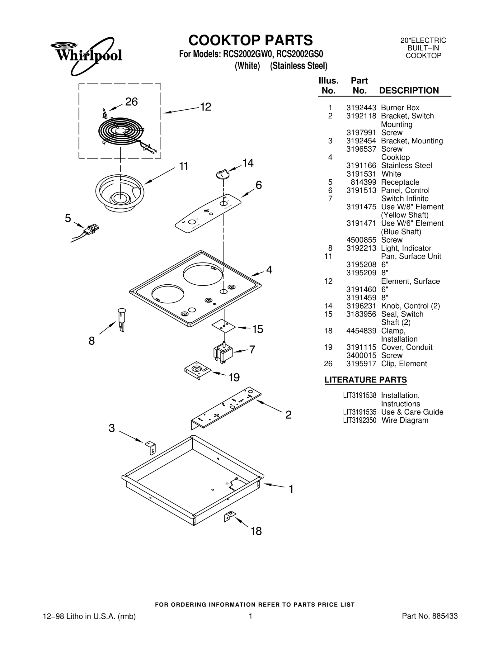 COOKTOP PARTS
