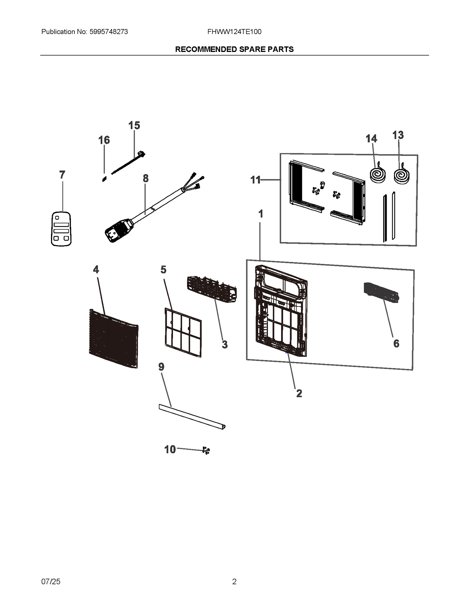 RECOMMENDED SPARE PARTS