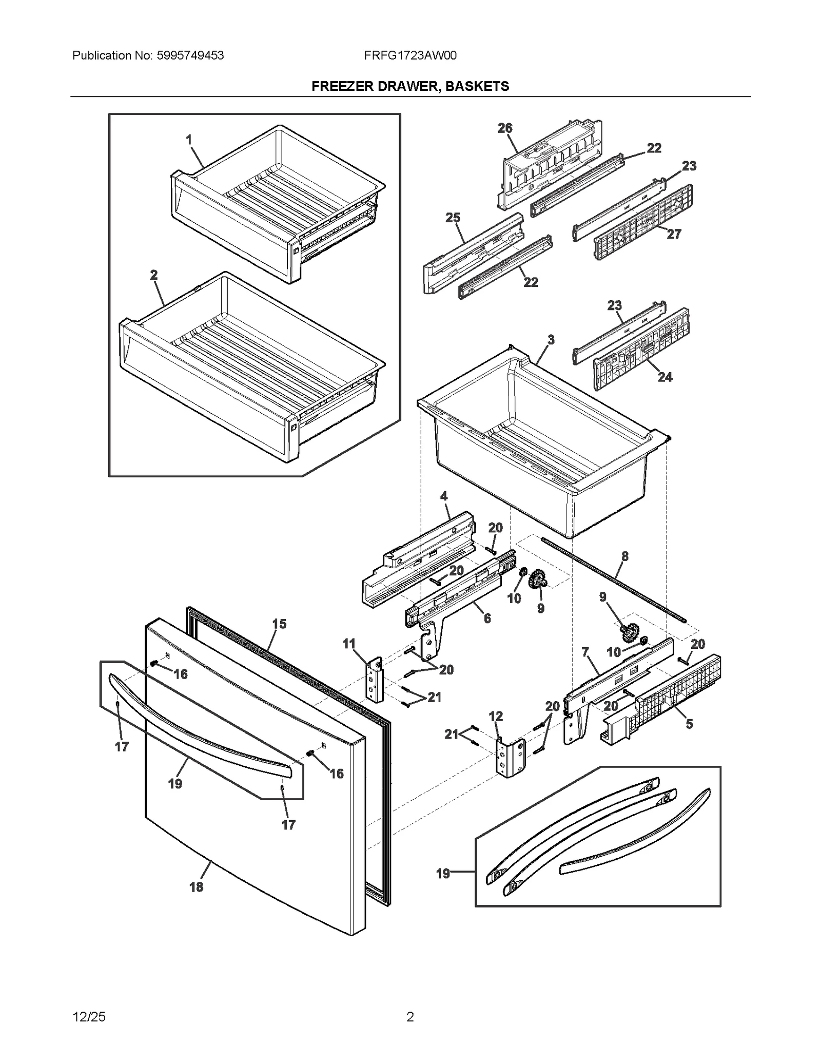 FREEZER DRAWER, BASKETS