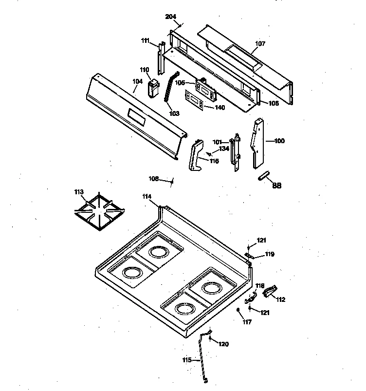 CONTROL PANEL & COOKTOP