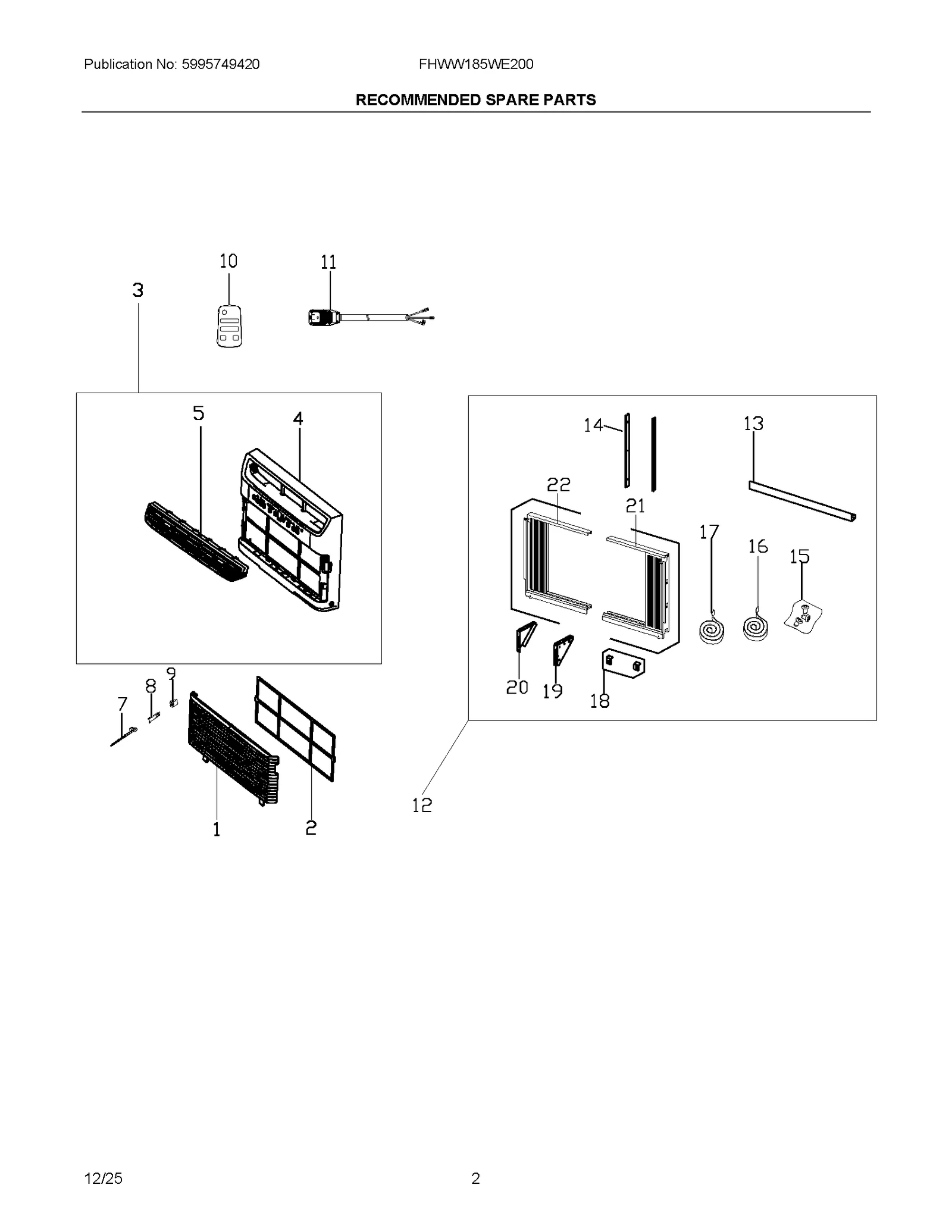 RECOMMENDED SPARE PARTS