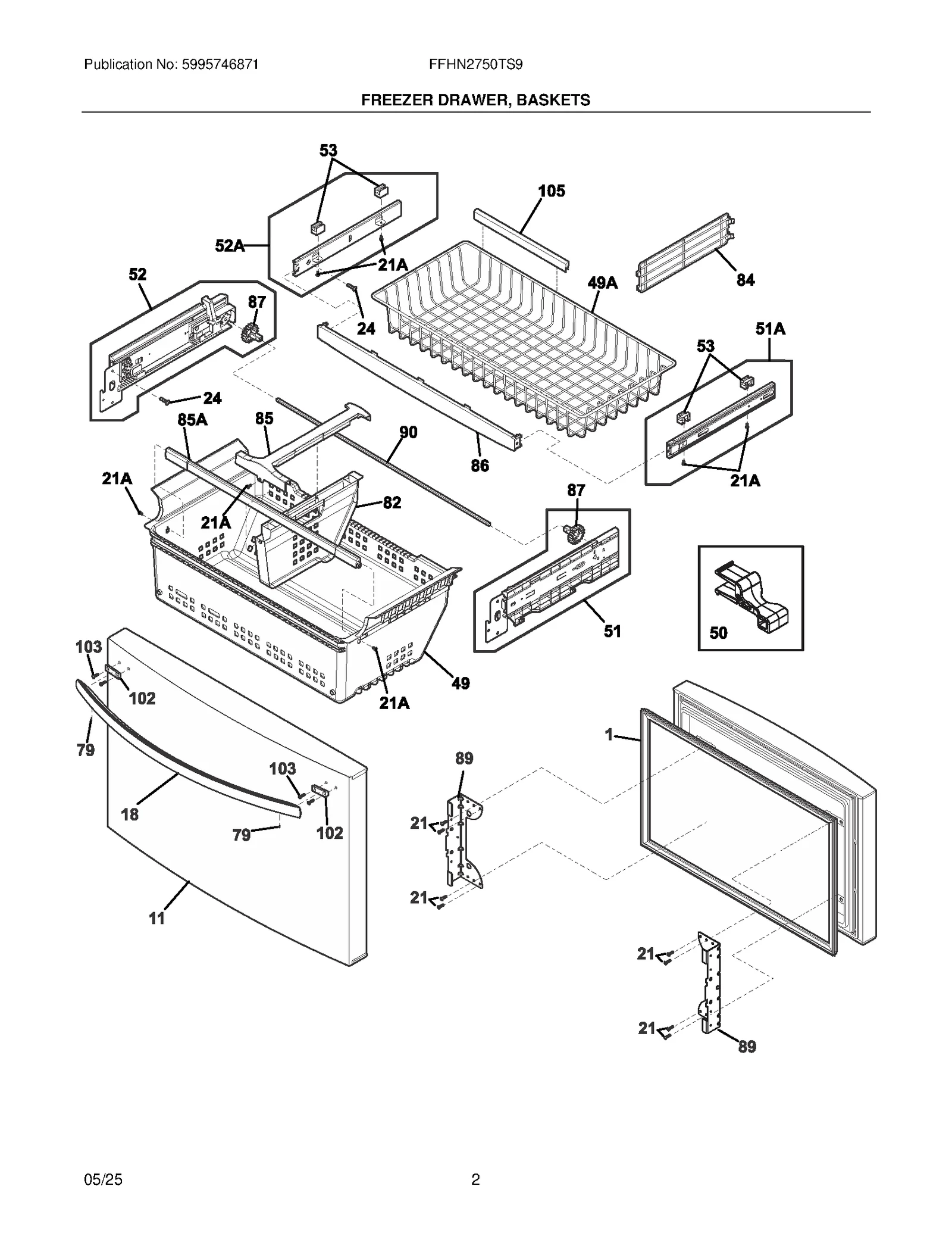 FREEZER DRAWER, BASKETS