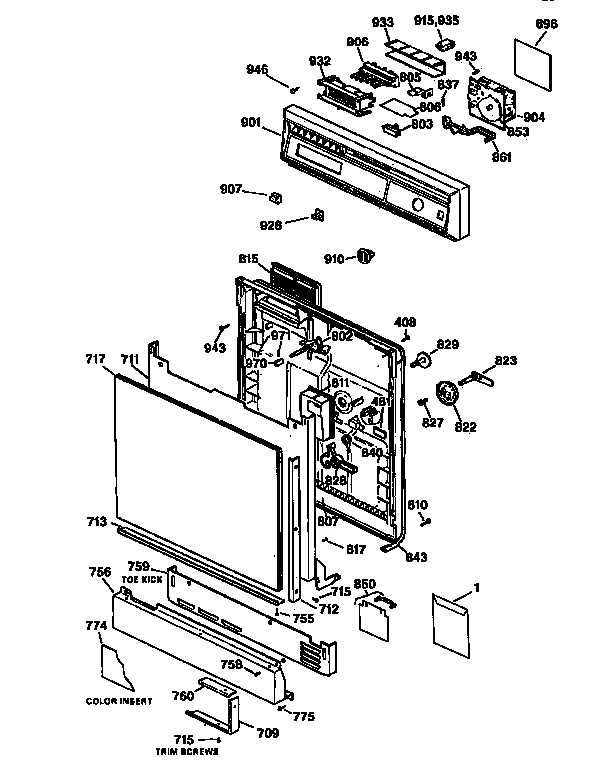 ESCUTCHEON AND DOOR ASSEMBLY