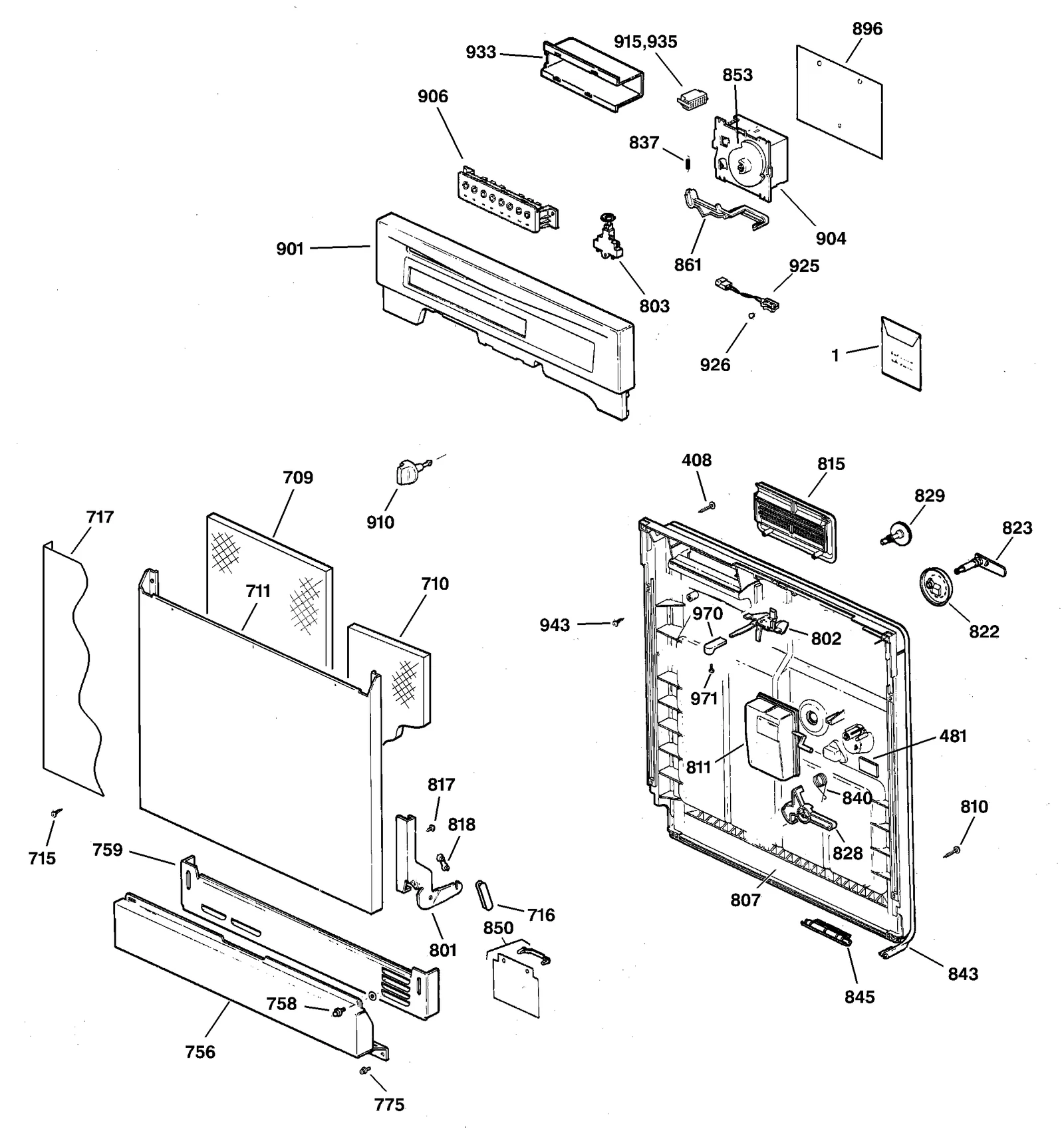 ESCUTCHEON & DOOR ASSEMBLY