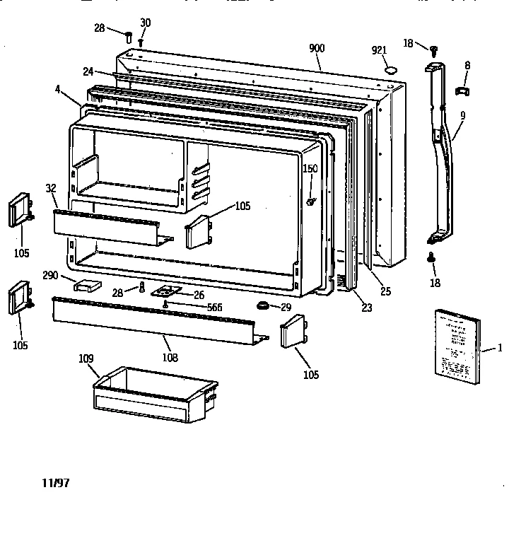 FREEZER DOOR