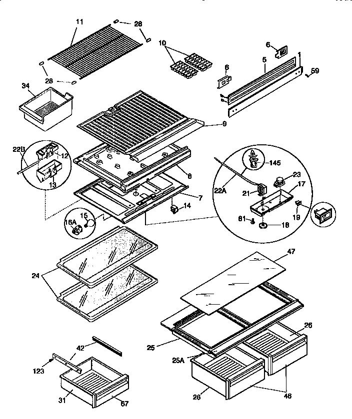 SHELVES AND ACCESSORIES