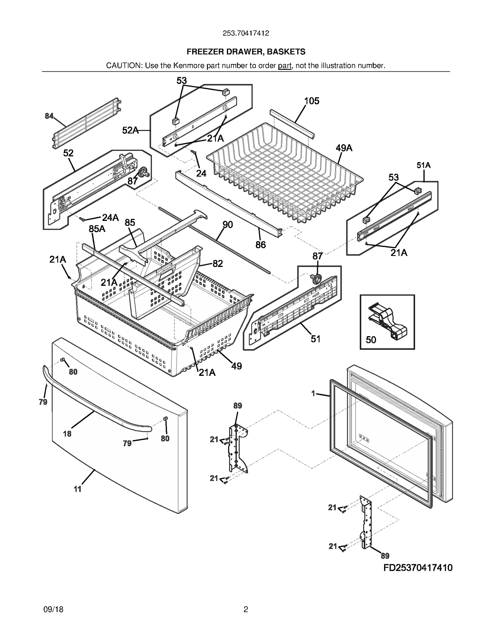 FREEZER DRAWER, BASKETS