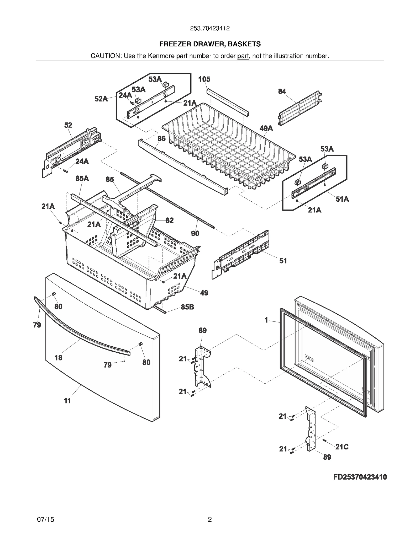 FREEZER DRAWER, BASKETS