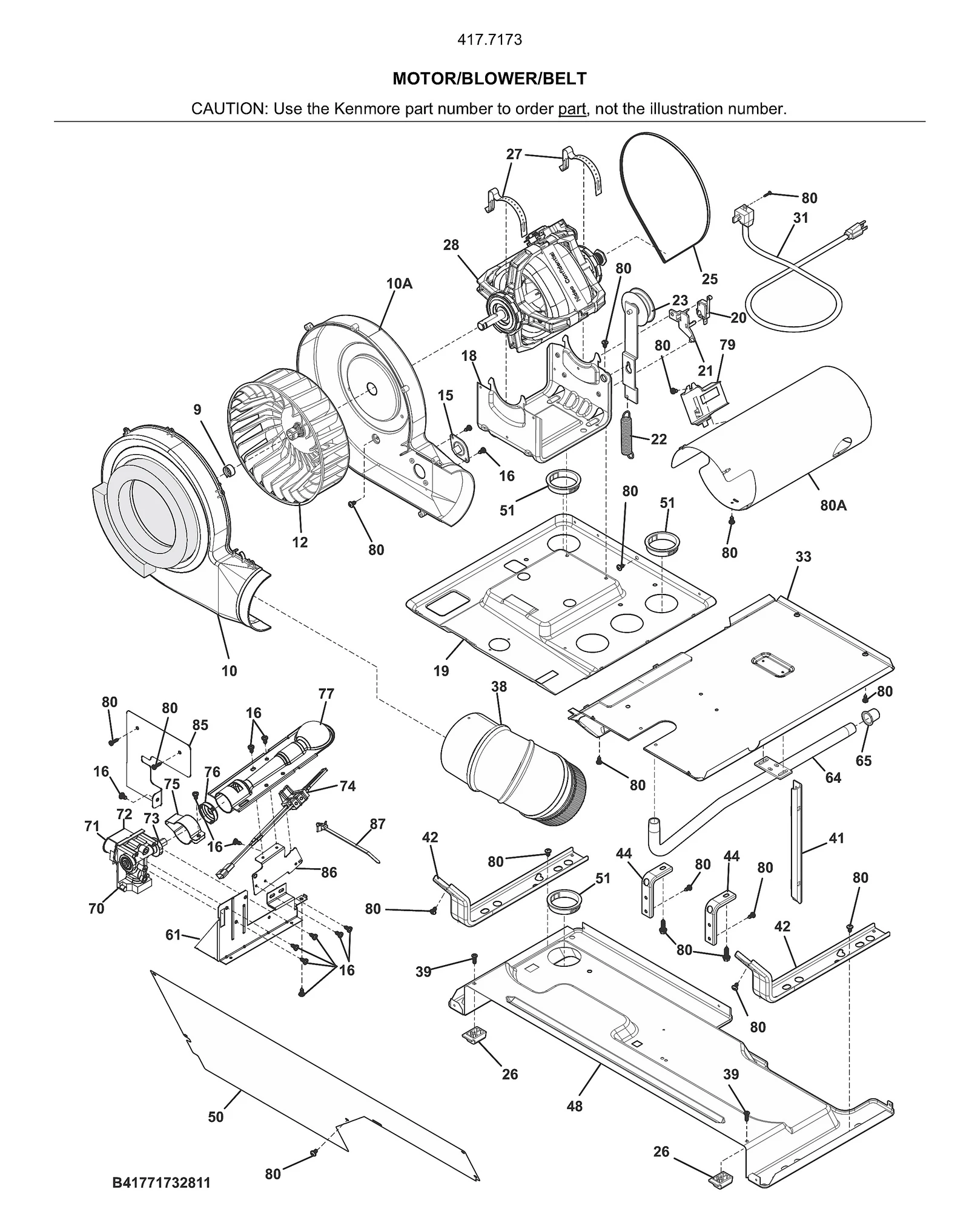 MOTOR/BLOWER/BELT