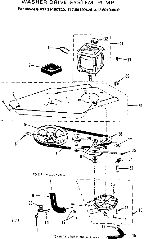 WASHER DRIVE SYSTEM, PUMP