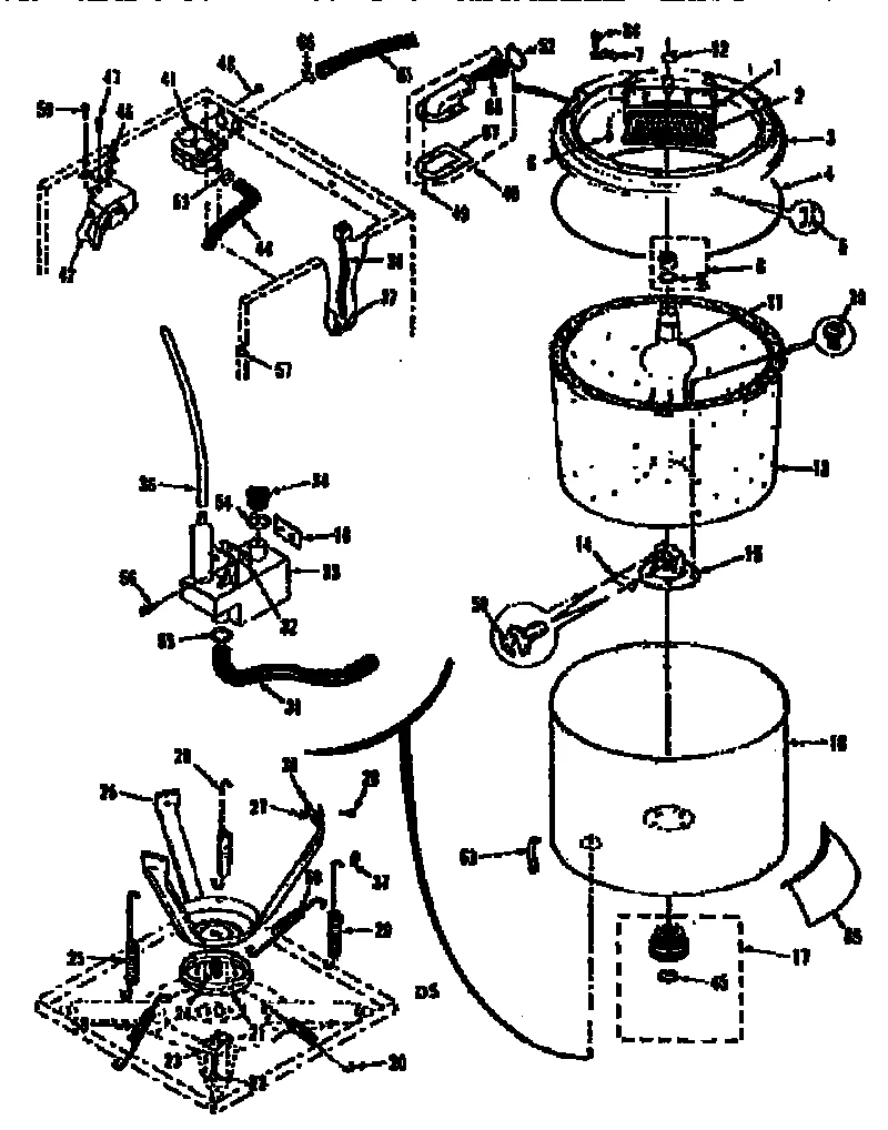 TUBS, WATER VALVE, LID SWITCH