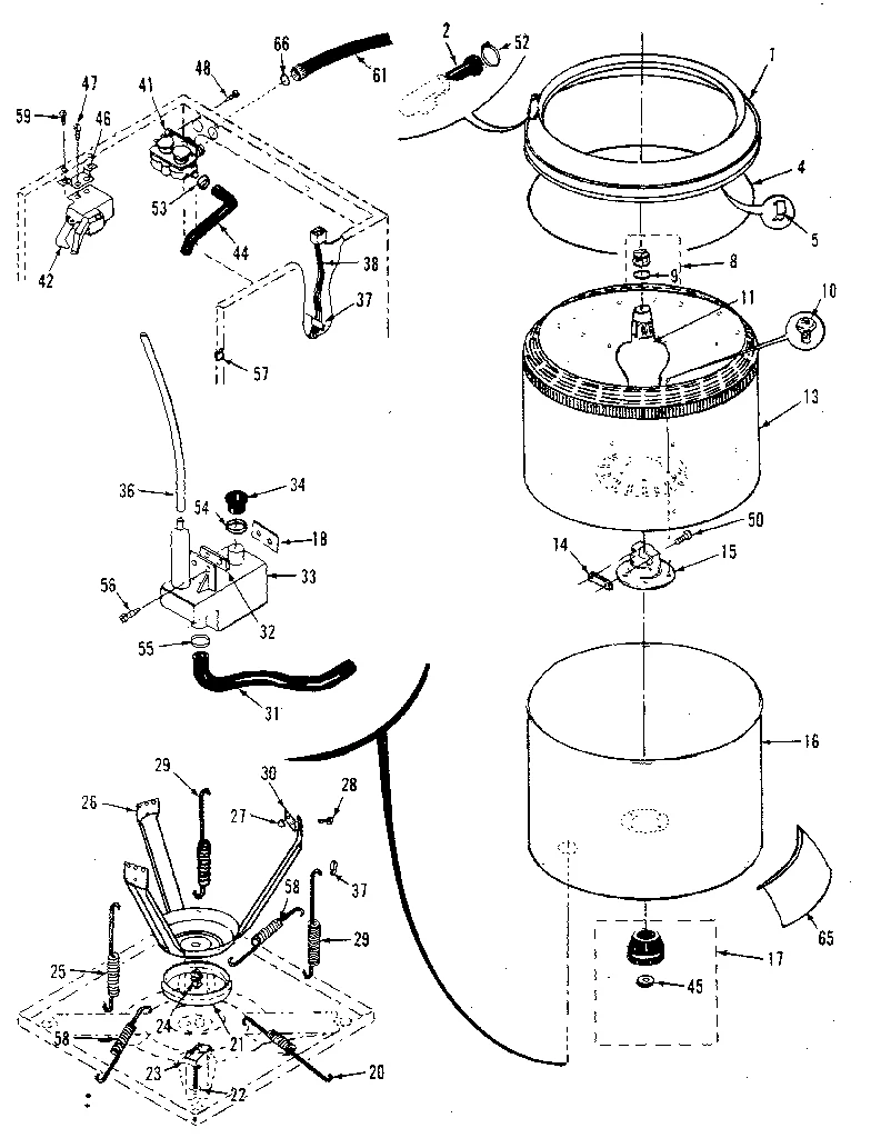 TUBS, WATER VALVE, LID SWITCH