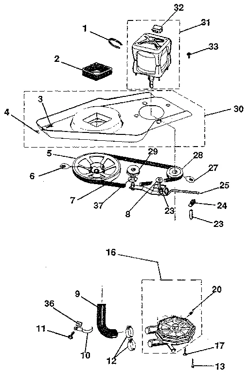 WASHER DRIVE SYSTEM, PUMP