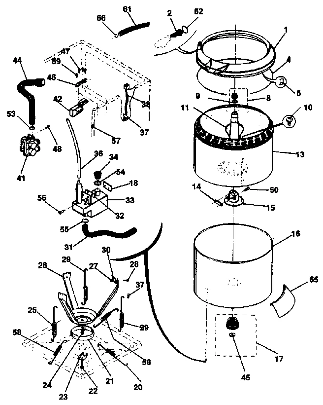 TUBS, WATER, VALVE, LID SWITCH