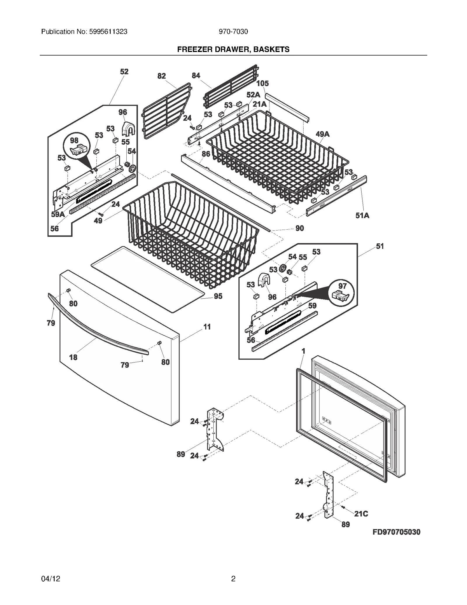 FREEZER DRAWER, BASKETS