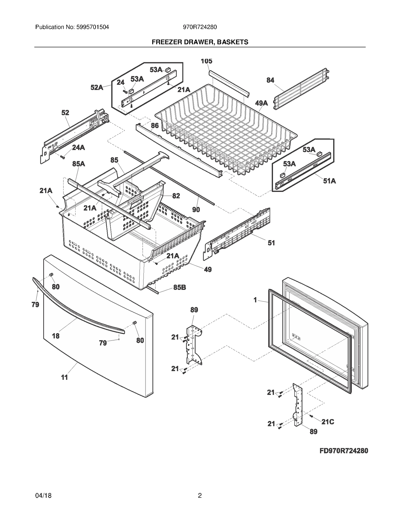 FREEZER DRAWER, BASKETS