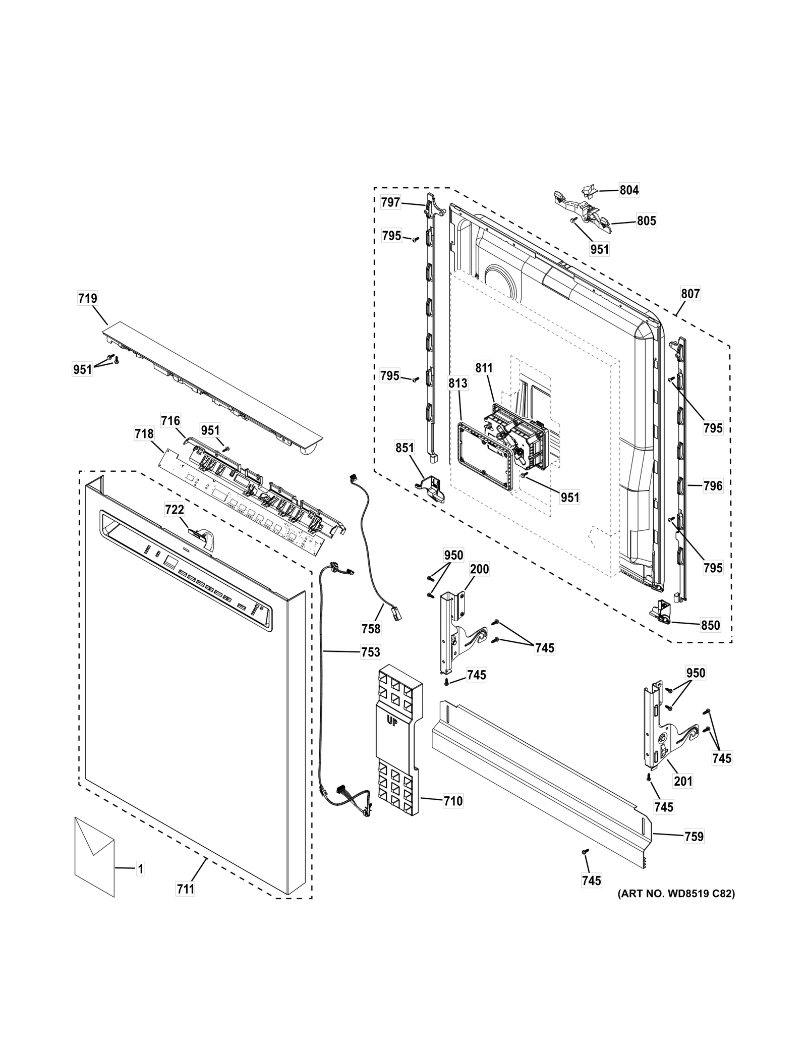 ESCUTCHEON & DOOR ASSEMBLY