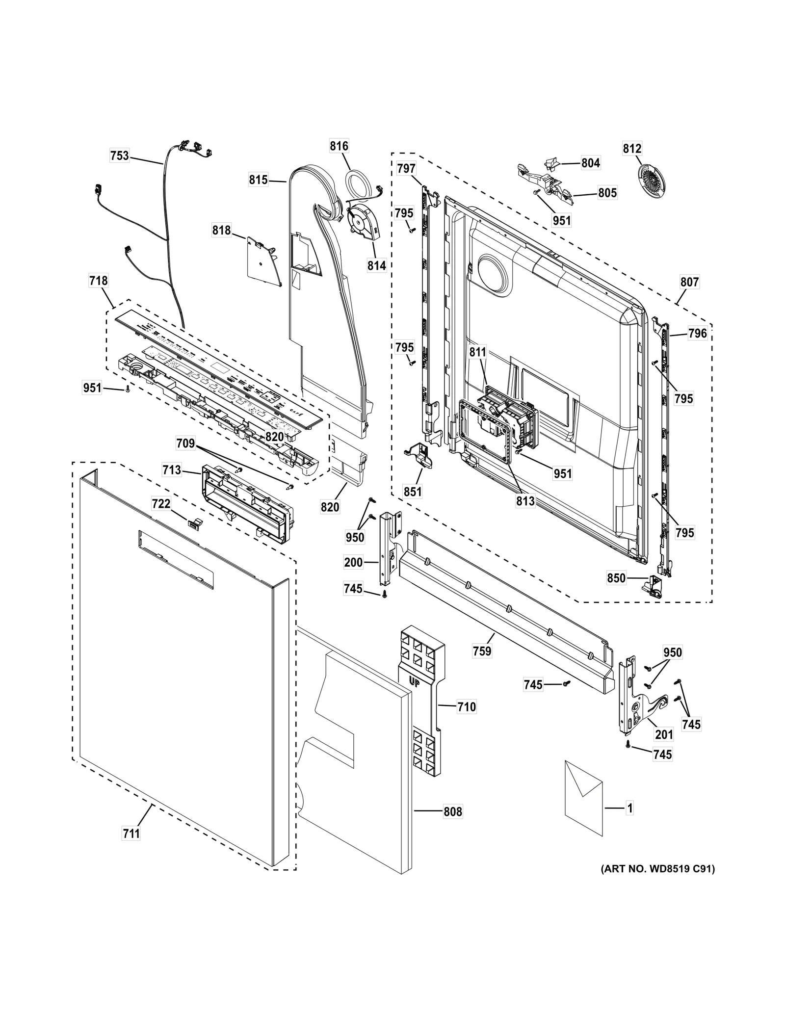 ESCUTCHEON & DOOR ASSEMBLY